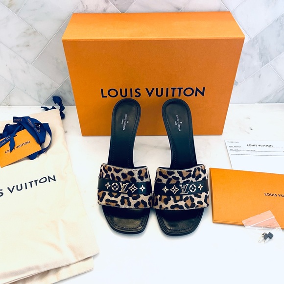 NWT RARE AUTHENTIC LOUIS VUITTON LEOPARD REVIVAL MULE FULL SET - Picture 2 of 8